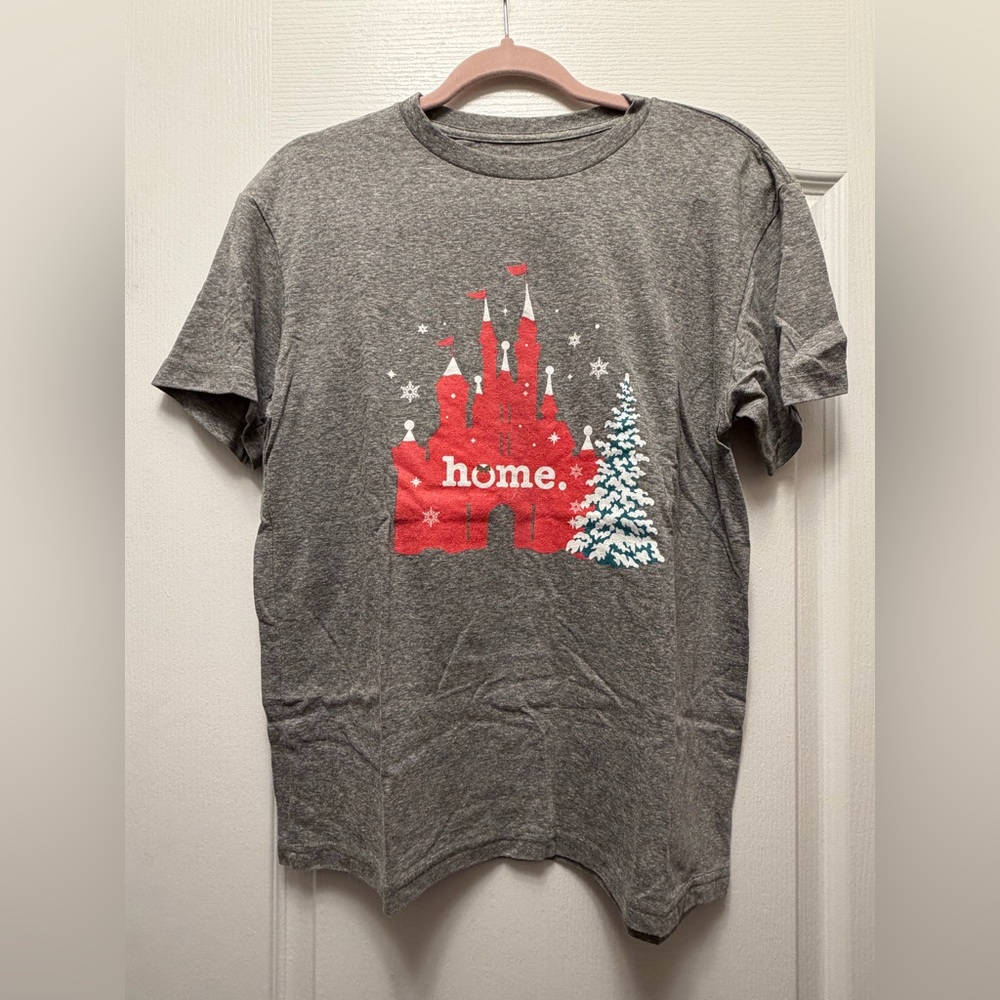 The Home T Holiday T-Shirt with Red Castle Design - M